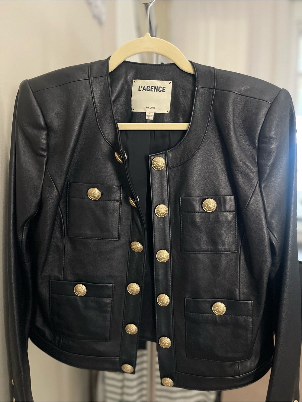 L'AGENCE- Black Jayde Leather Jacket
